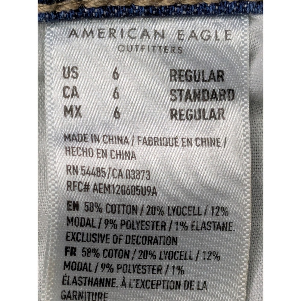 American Eagle Highest Rise 90s Boyfriend Distressed Jeans Blue Size 6 Regular - Picture 6 of 15